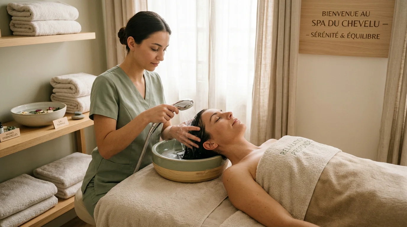 Soin Head Spa relaxant réalisé par une praticienne professionnelle