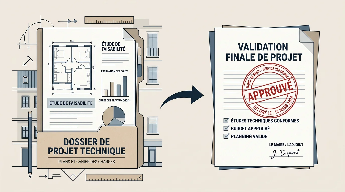 Schéma illustrant la différence entre le projet de plan pluriannuel de travaux et le plan voté
