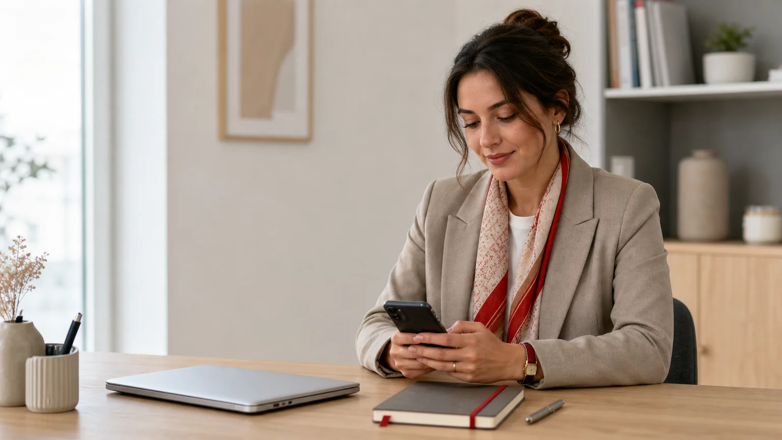 Créatrice vérifiant la sécurité de son compte sur une plateforme