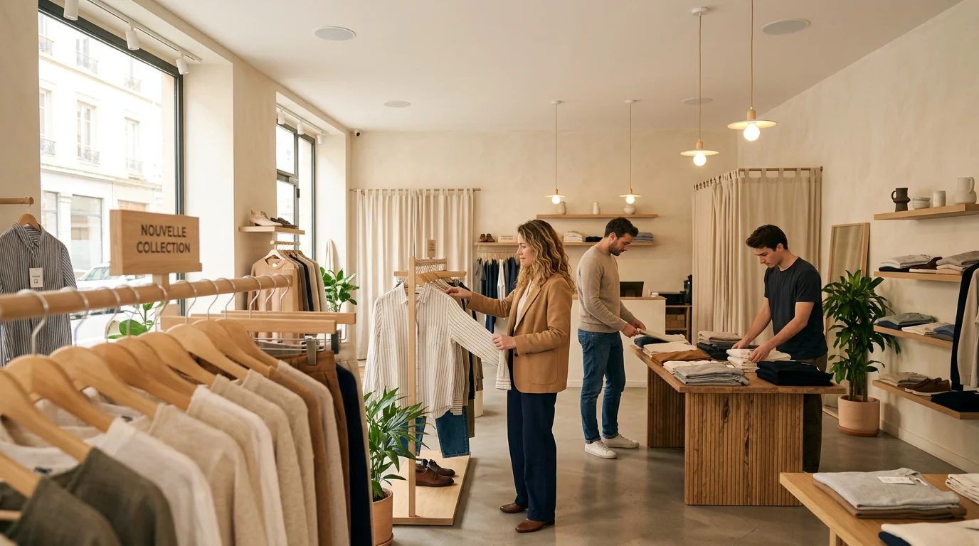 Boutique équipée d'un système de sonorisation d'ambiance avec enceintes de plafond discrètes
