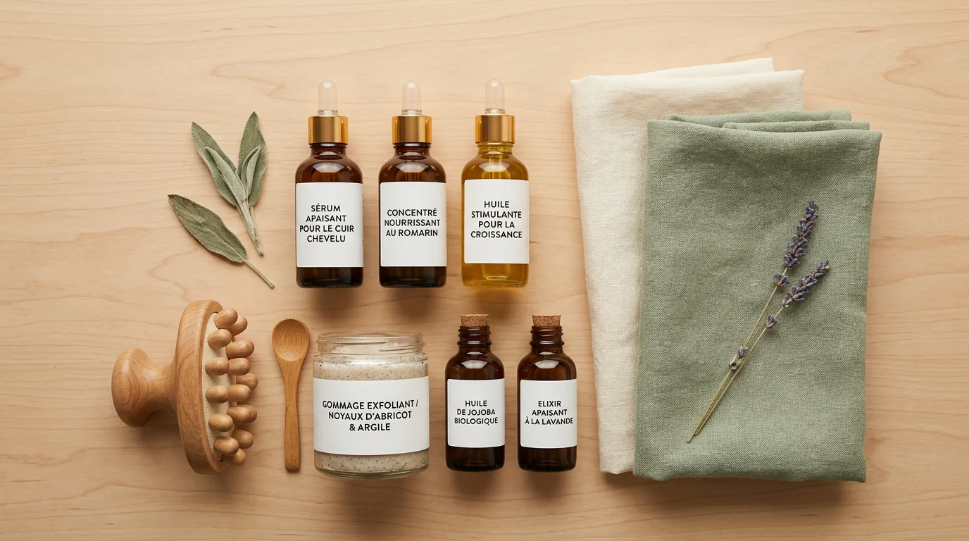 Produits professionnels de soin du cuir chevelu pour une prestation Head Spa