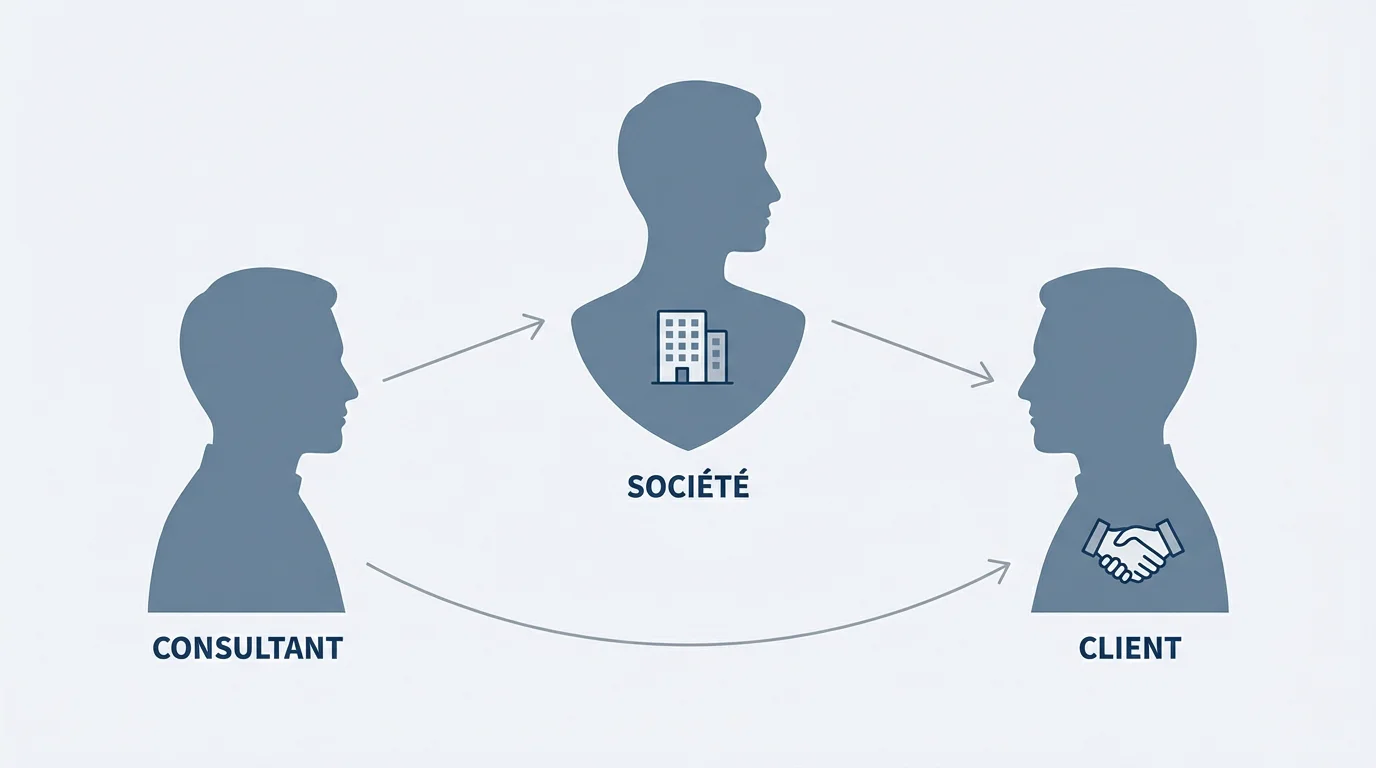 Schéma de la relation tripartite en portage salarial