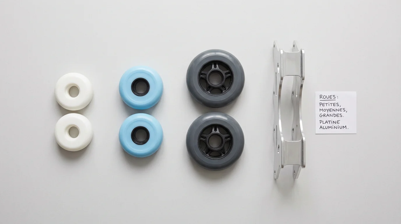 Comparaison de roues de roller en diamètres 100, 110 et 125 mm