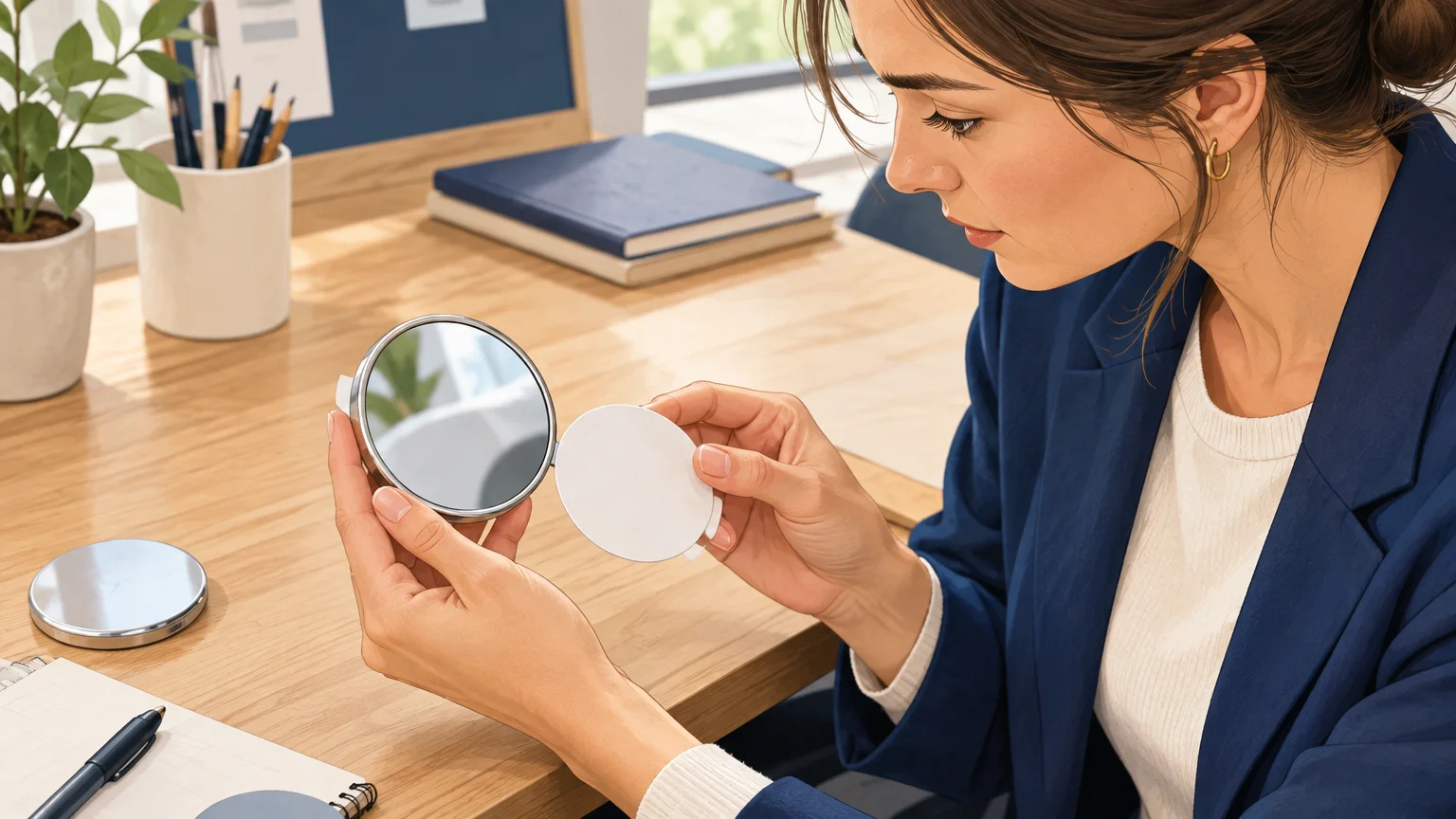 Contrôle de la surface et du marquage d’un miroir de poche