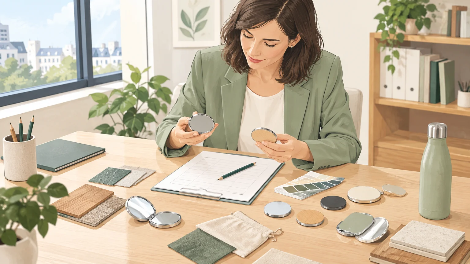Comparaison professionnelle d’échantillons de miroirs et de matériaux