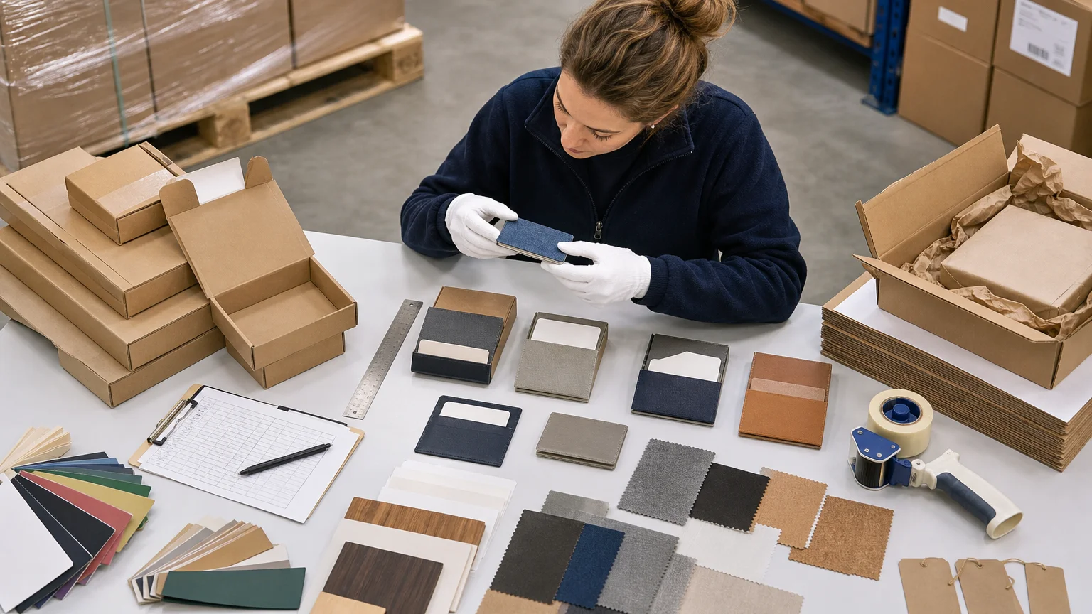 Contrôle qualité et préparation logistique d’étuis personnalisés
