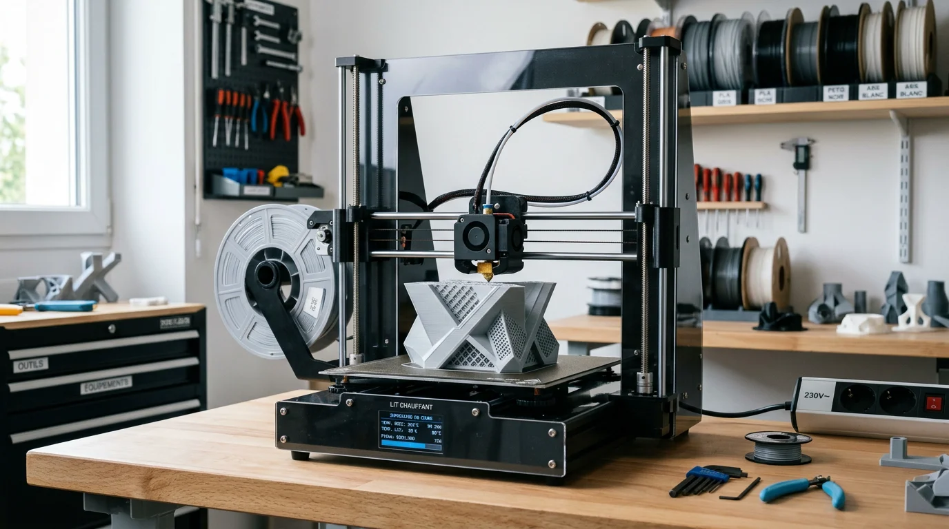 Imprimante 3D FDM déposant du filament fondu couche par couche