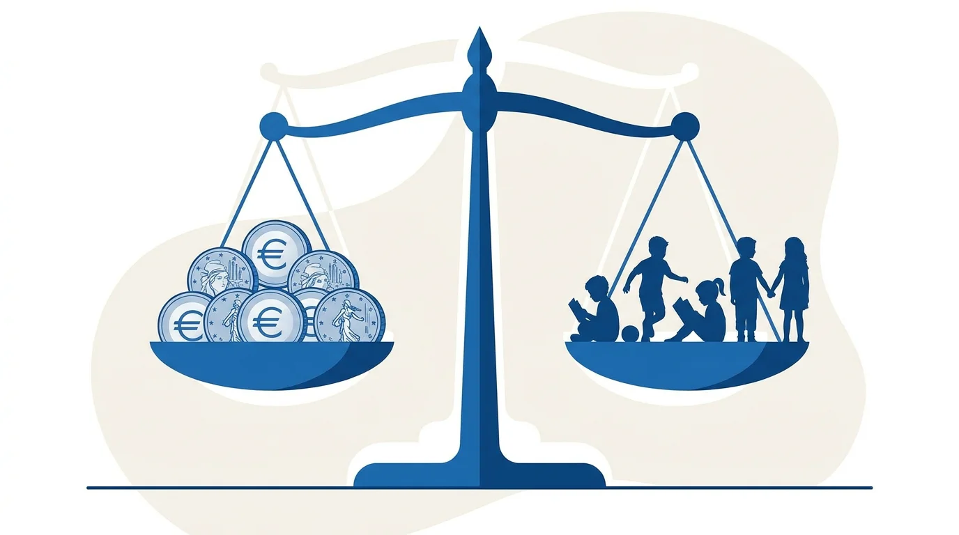 Balance de justice symbolisant le calcul de la pension alimentaire en garde alternée en France