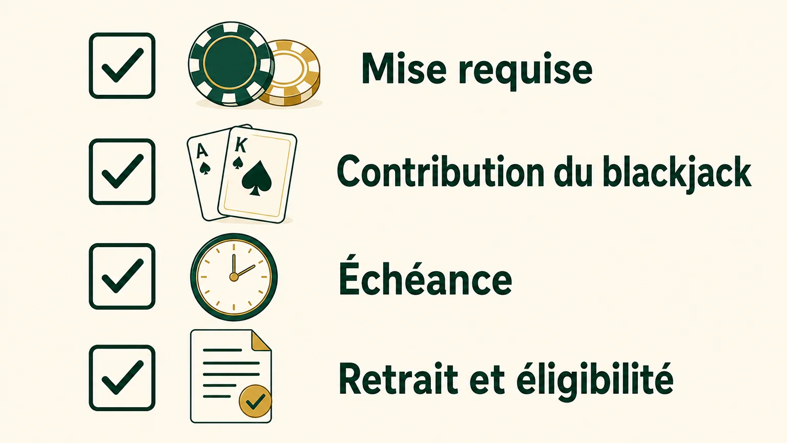 Liste des conditions à vérifier avant d’accepter un bonus