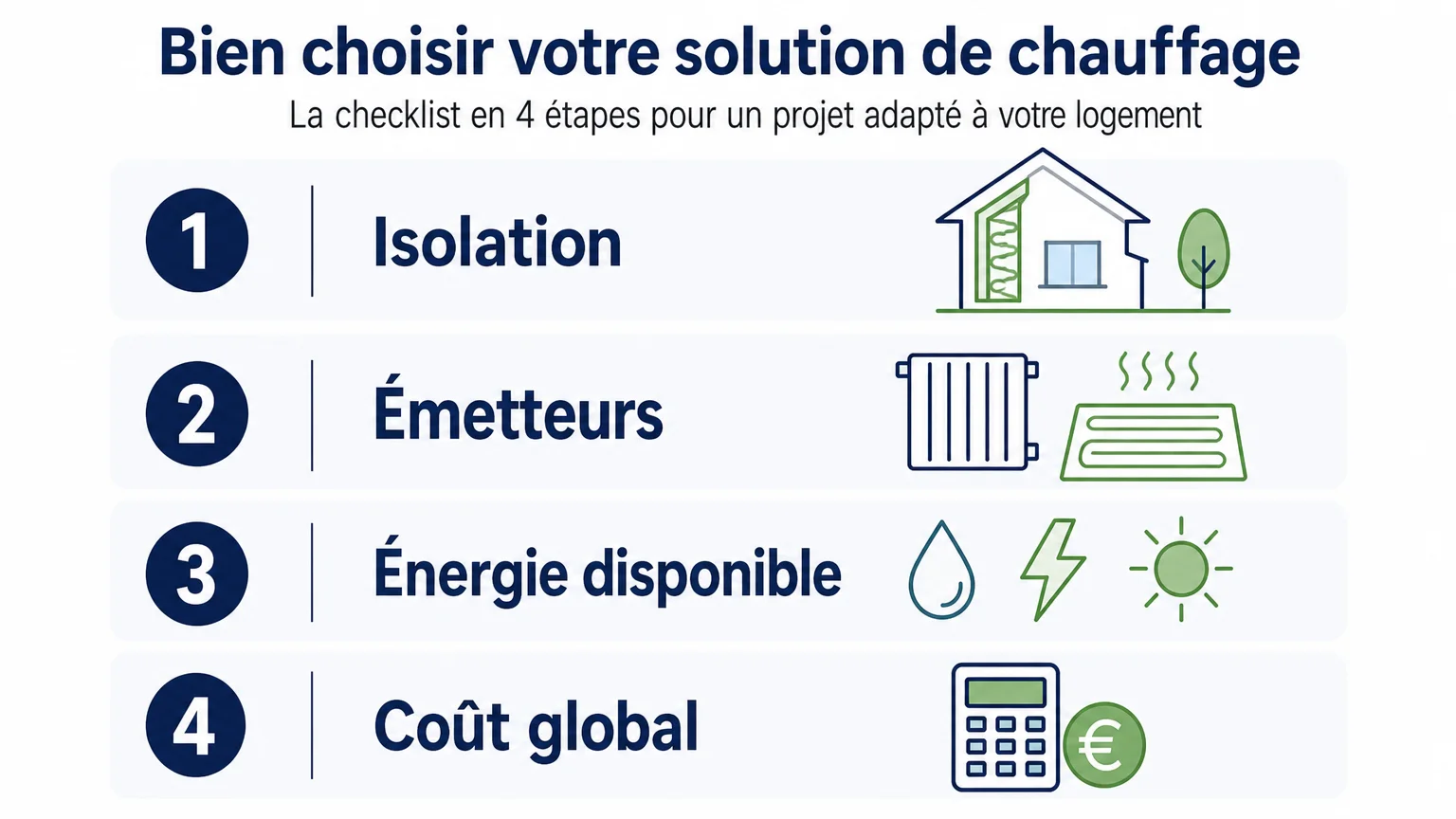 Checklist des critères pour choisir un système de chauffage