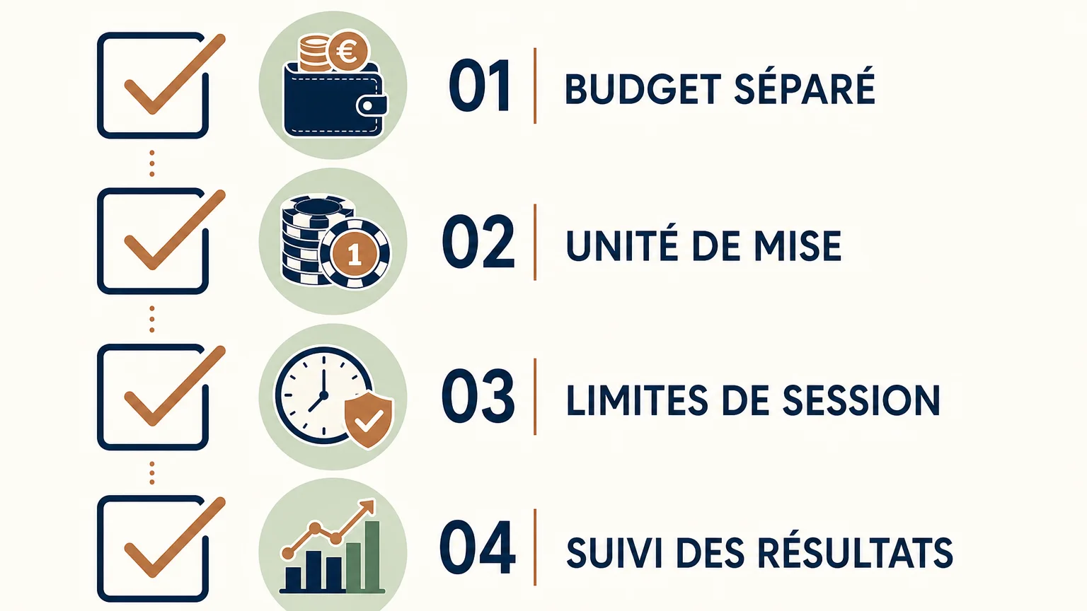 Checklist en quatre étapes pour encadrer une session de blackjack