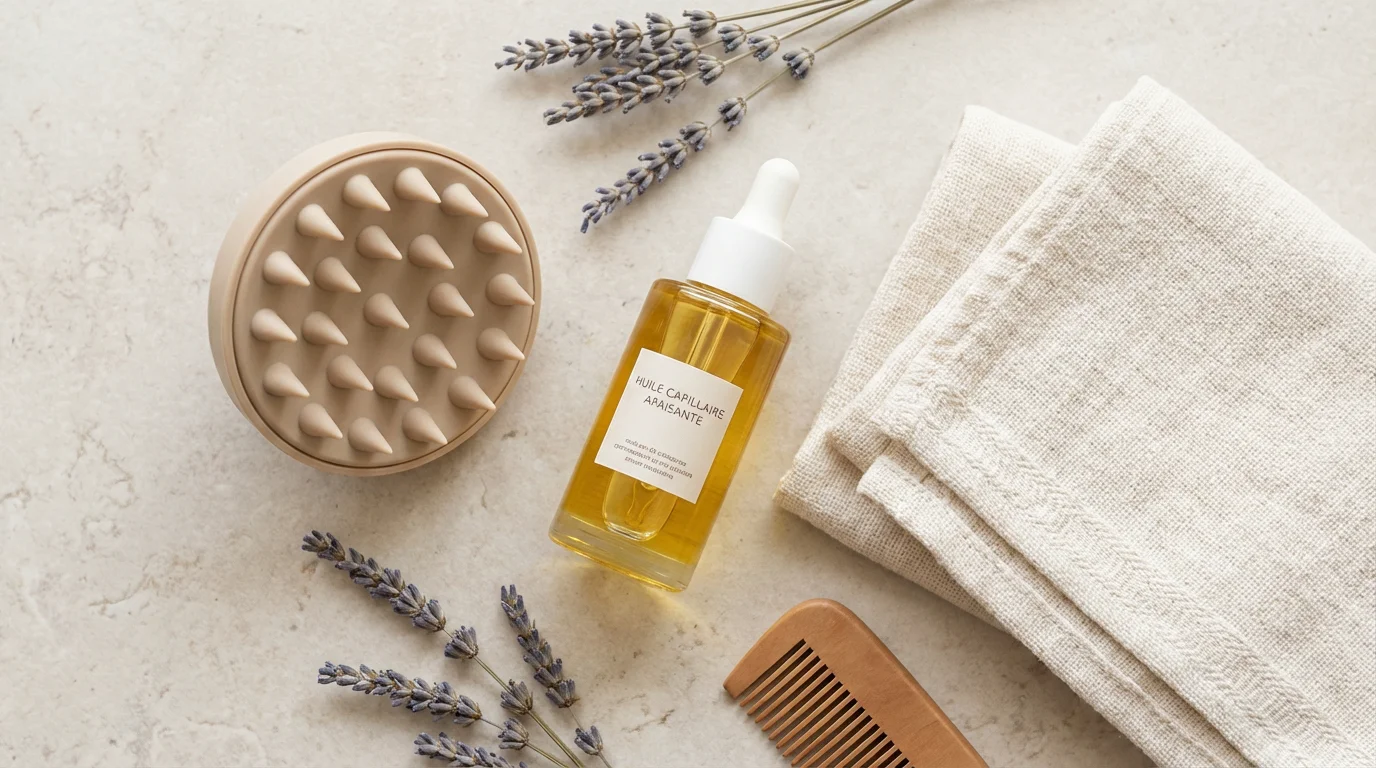 Accessoires de massage crânien pour la pousse des cheveux avec huile capillaire