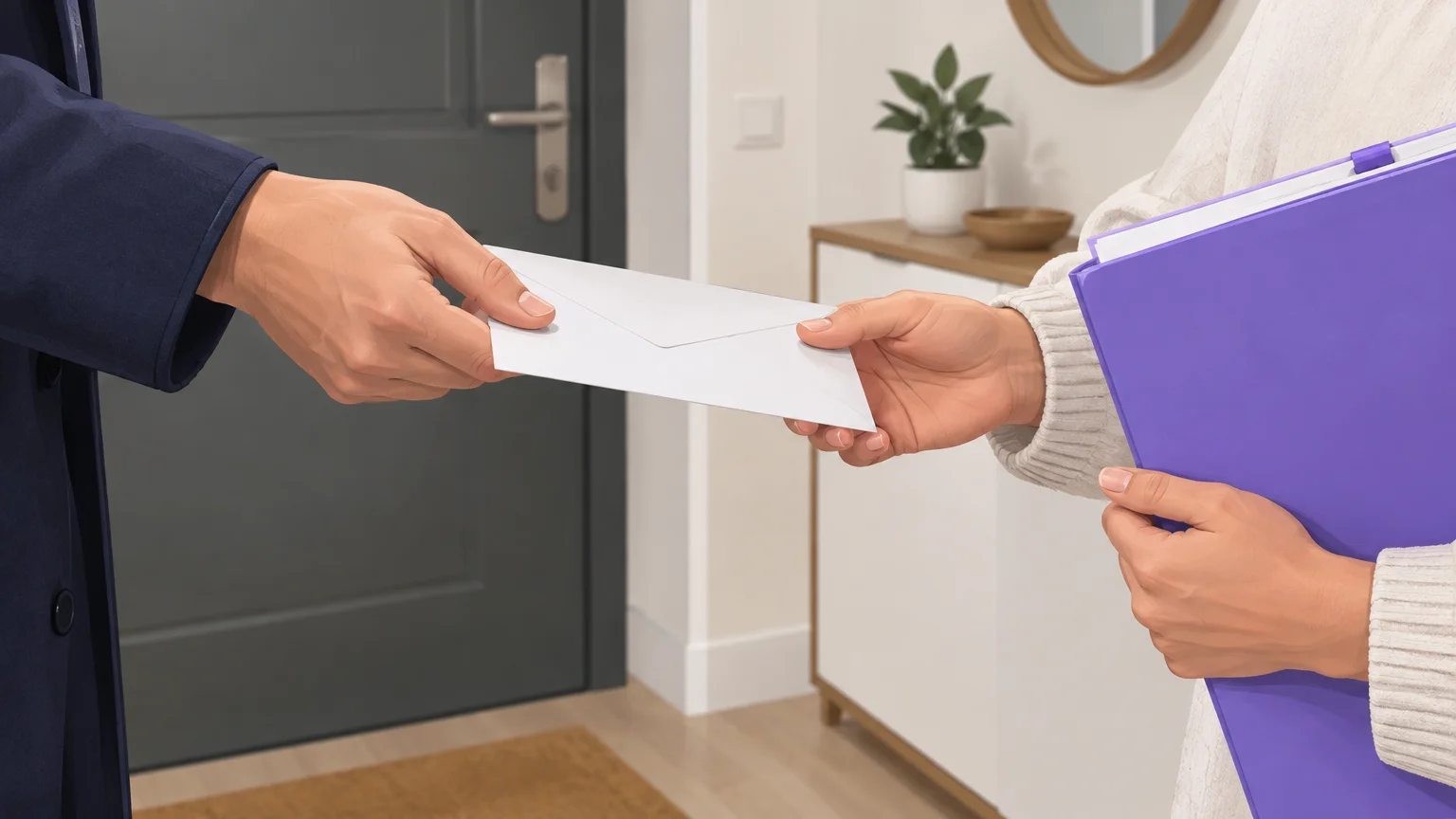 Remise en main propre d’une lettre de congé pour un logement