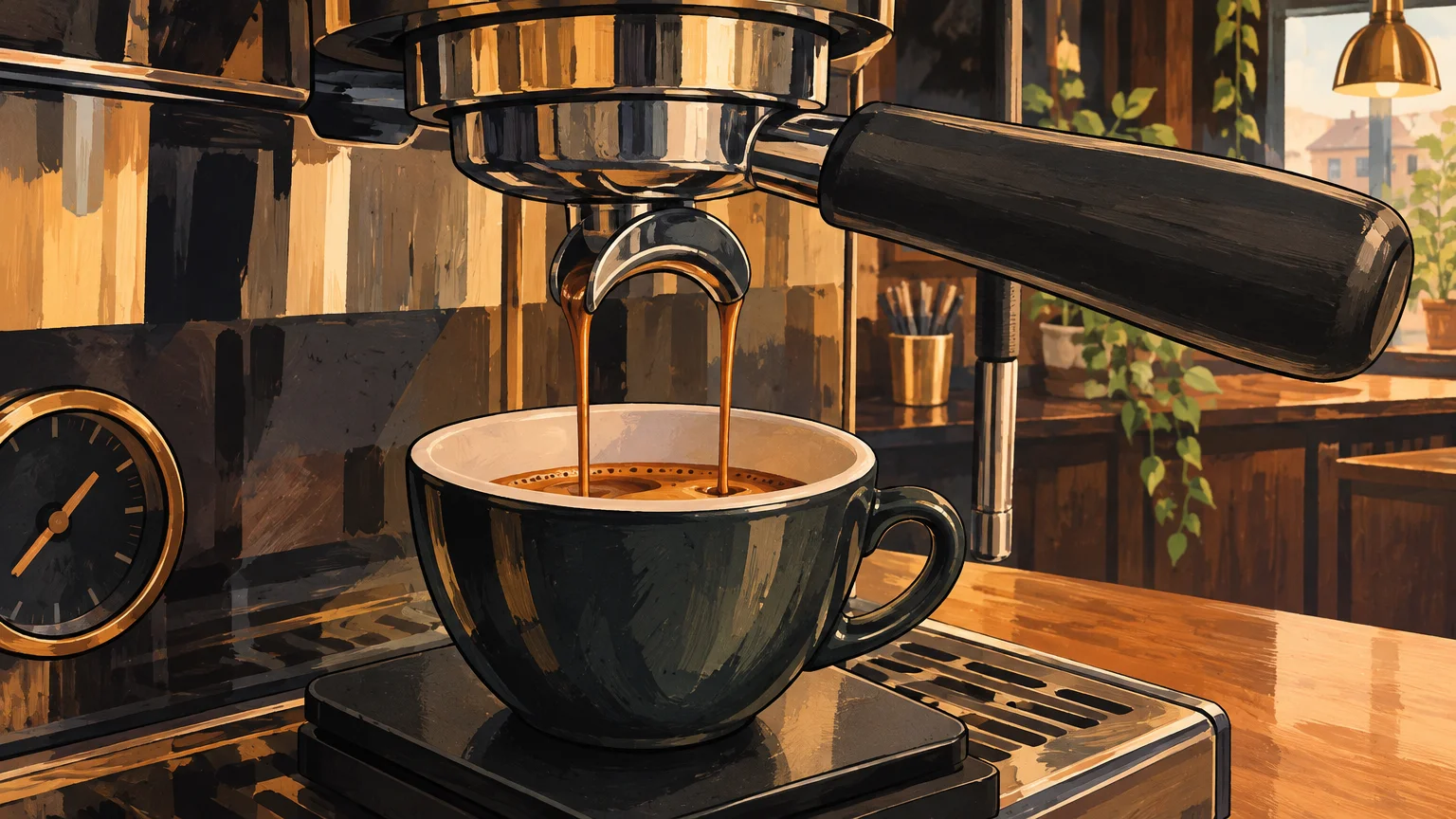 Observation rapprochée du débit d’un espresso pendant l’extraction