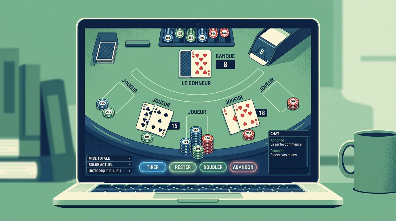 Blackjack demo : jouer gratuitement pour progresser en 2026