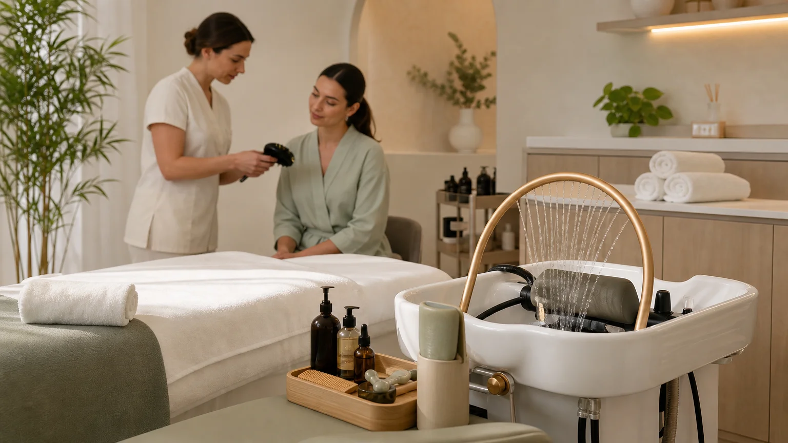 Cabine professionnelle dédiée à la formation Head Spa