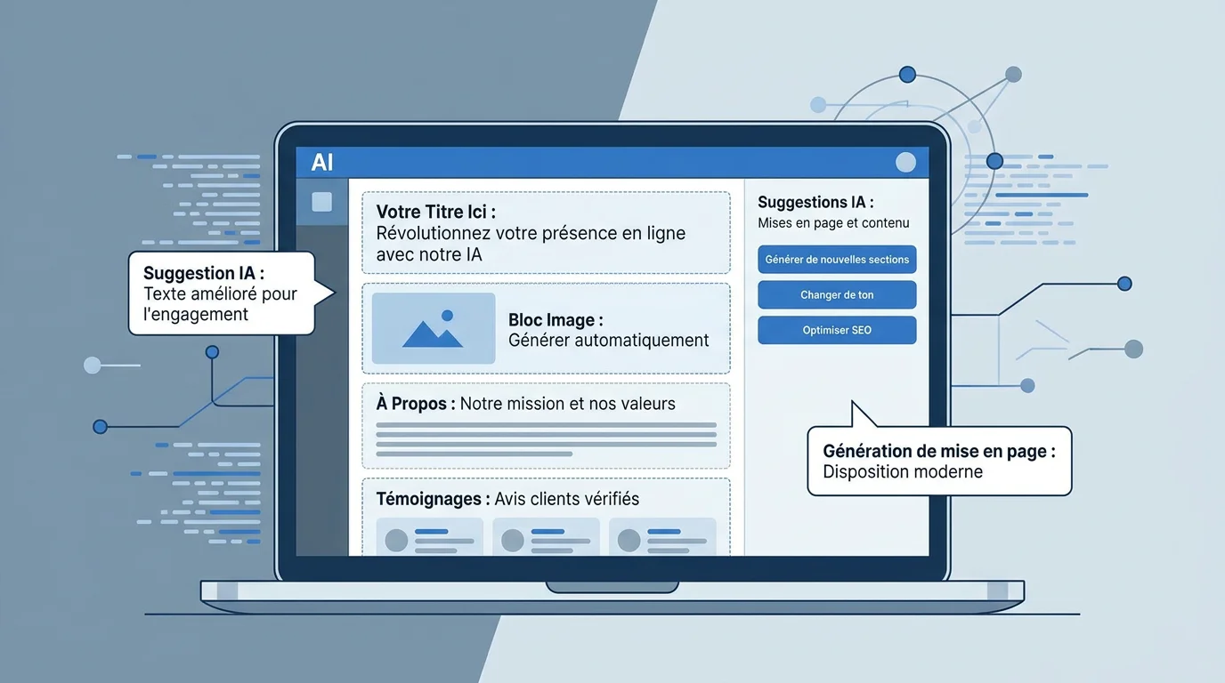 Interface de création de site web assistée par intelligence artificielle