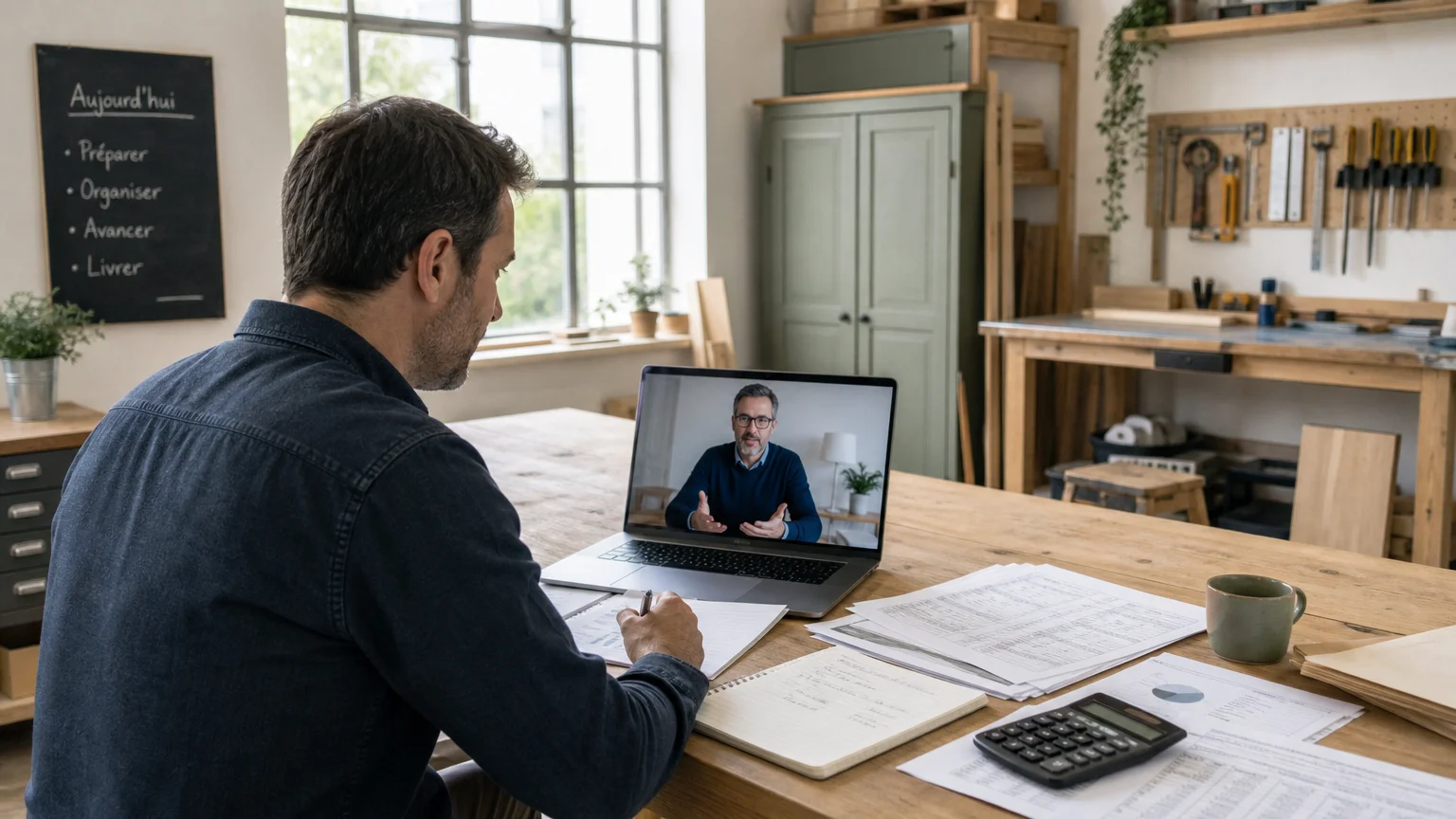 Dirigeant analysant la rentabilité de son entreprise avec un accompagnement à distance