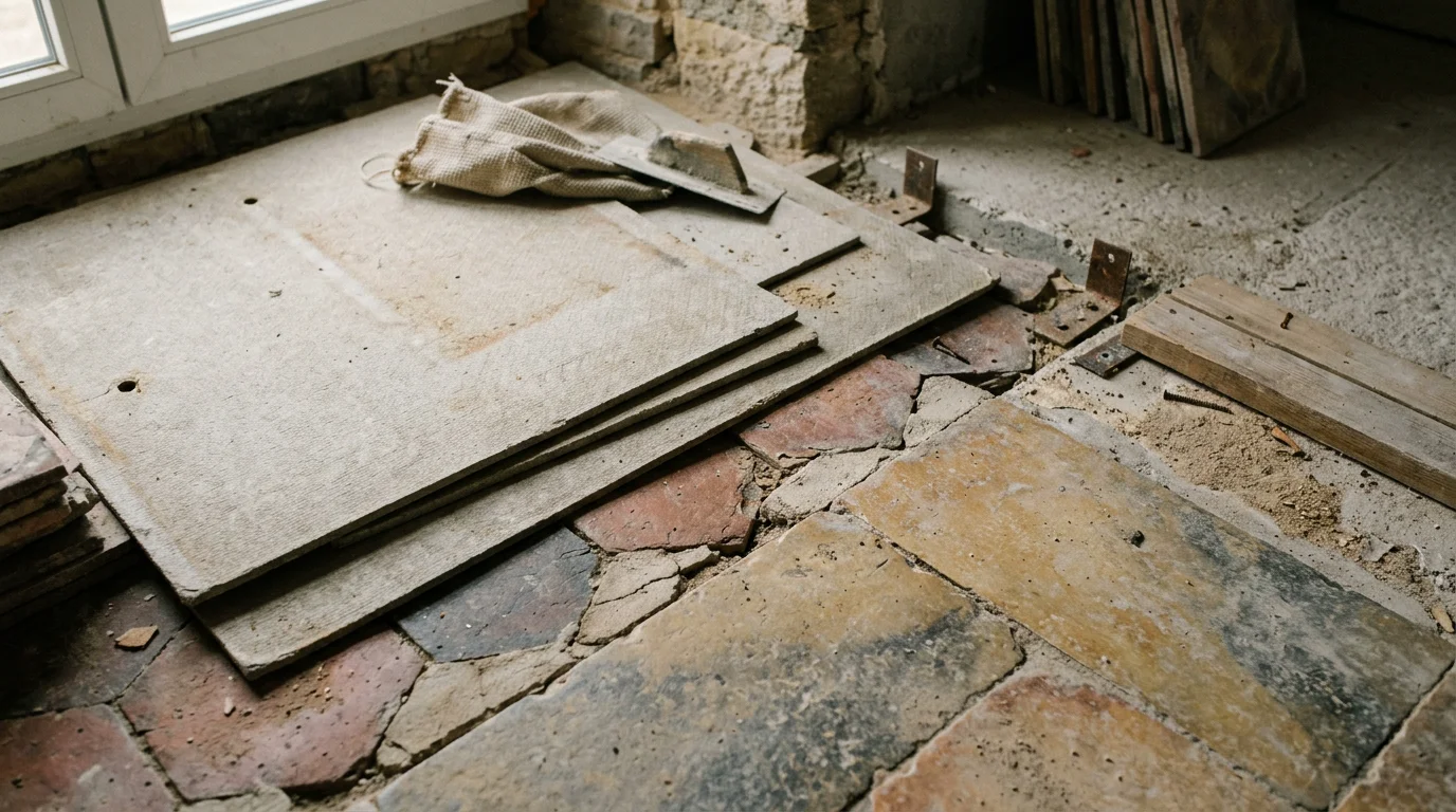 Matériaux susceptibles de contenir de l'amiante dans un bâtiment ancien