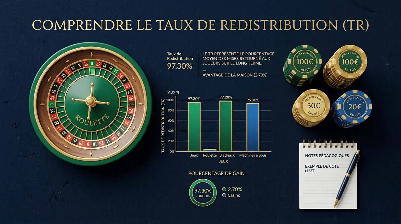 Représentation des taux de redistribution par type de jeu de casino