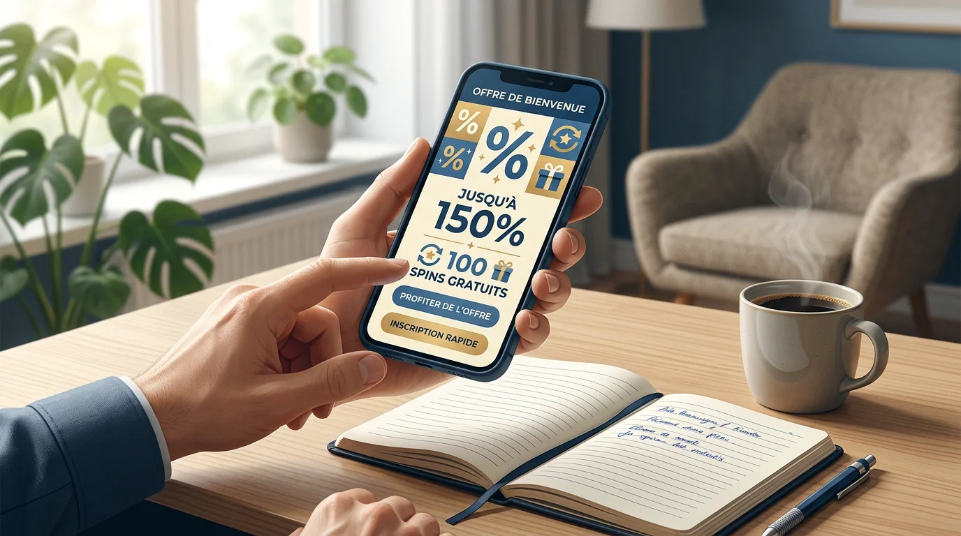 Un joueur consulte une offre de bonus de casino en ligne sur son smartphone