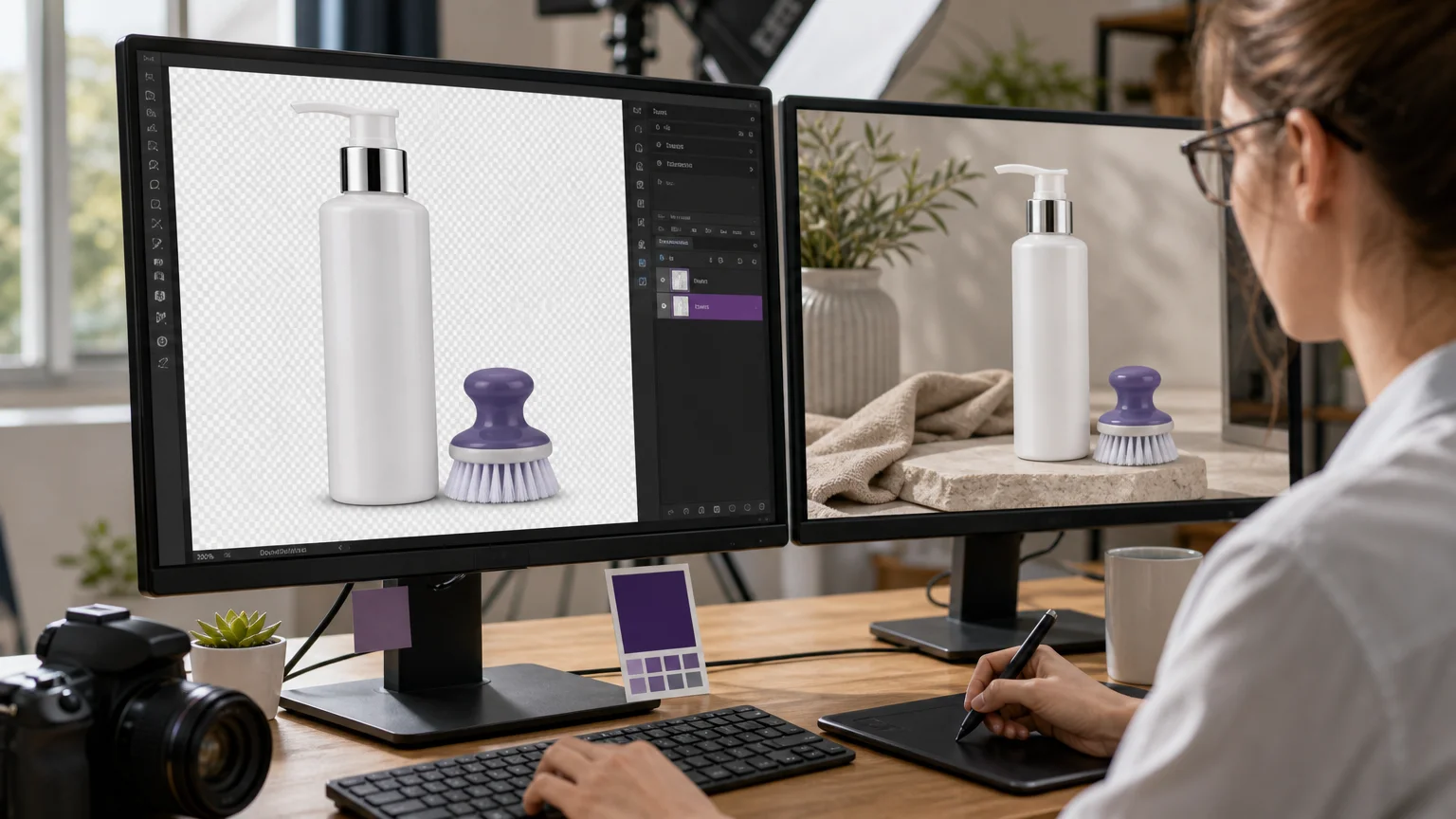 Product photo cleanup workflow with an isolated subject preview