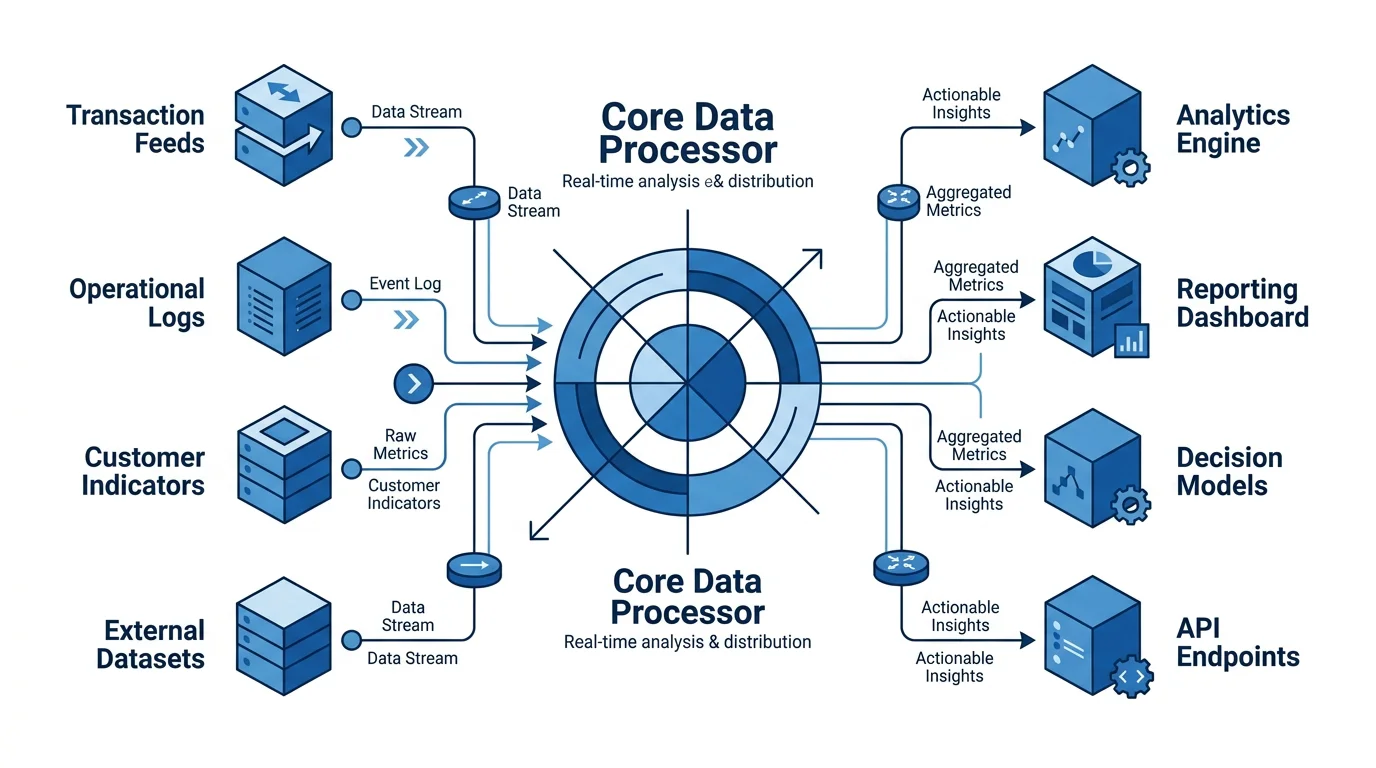 Diagram of a system processing information without a storage layer