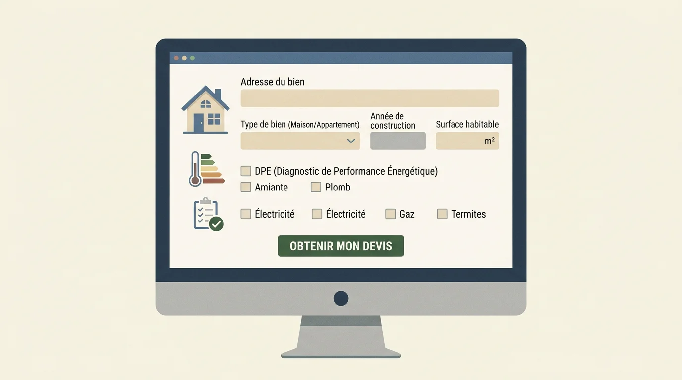 Formulaire en ligne pour demander un devis gratuit de diagnostic immobilier