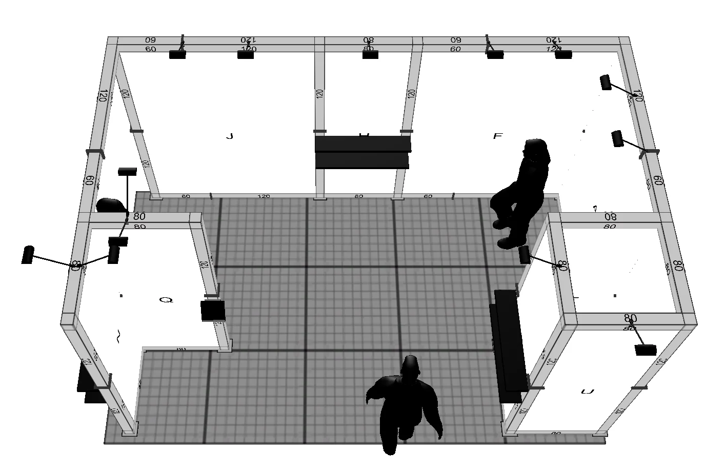 Plan de conception d'un stand Modul-X de 480x290cm