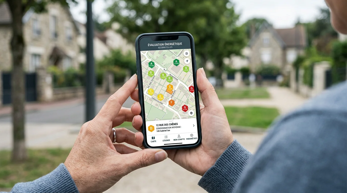 Recherche d'un DPE sur une carte interactive à partir d'une adresse