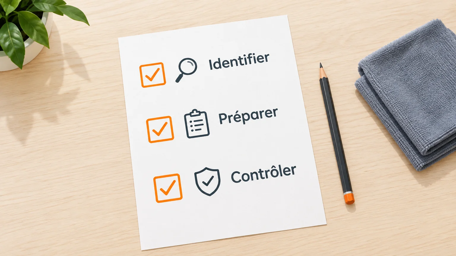Checklist pour identifier le nuisible, préparer le traitement et prévoir un contrôle