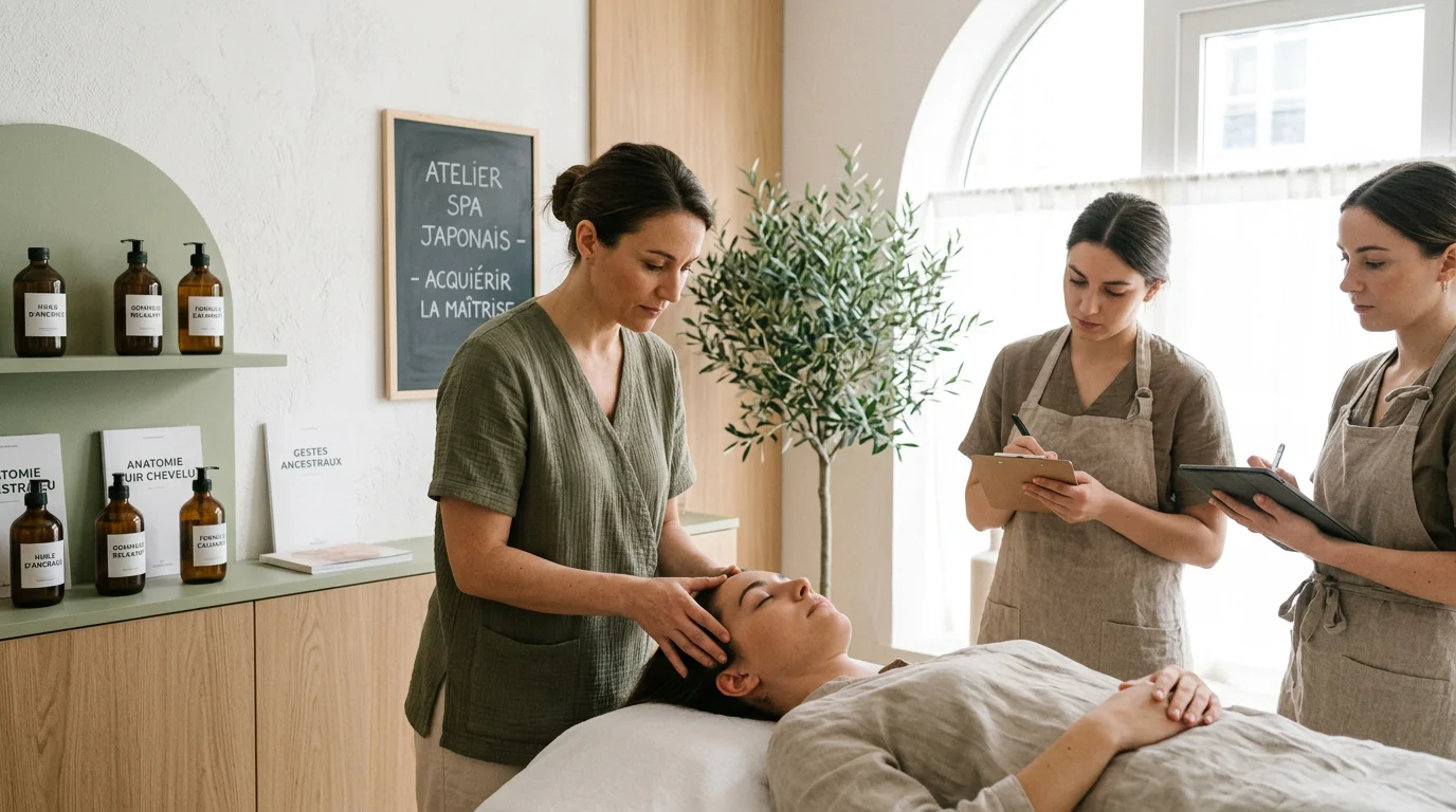 Formation professionnelle aux techniques de head spa japonais en petit comité