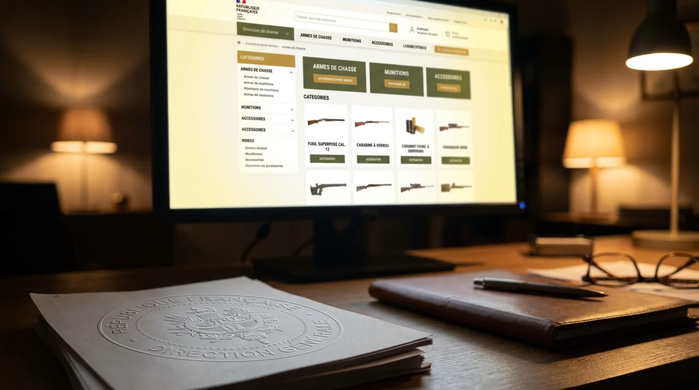 Agrément préfectoral et interface d'une armurerie en ligne française