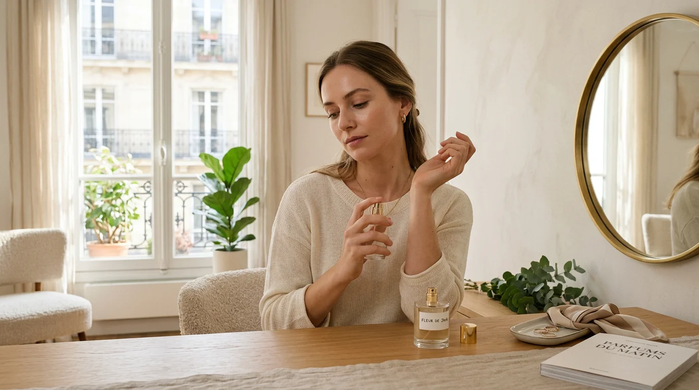 Application du parfum Chogan n°137 sur le cou et le poignet