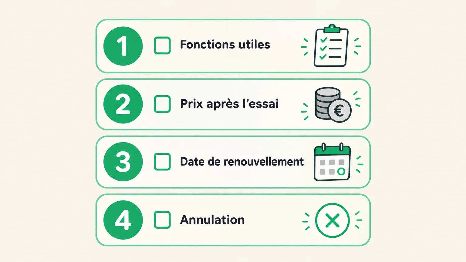 Checklist pour évaluer une période d’essai d’application