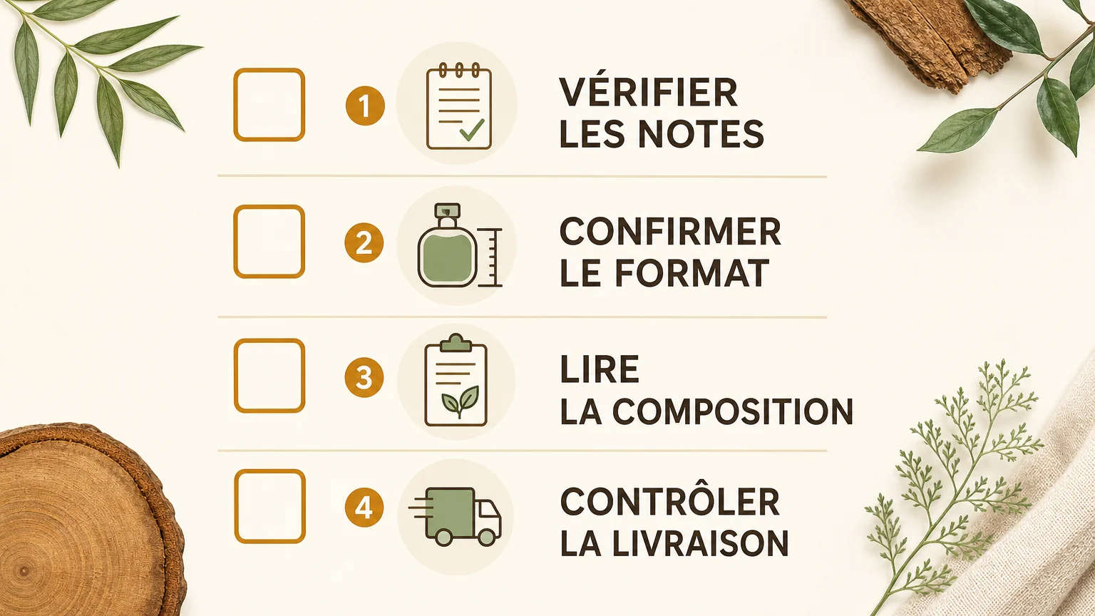 Checklist pour choisir et acheter un parfum en ligne