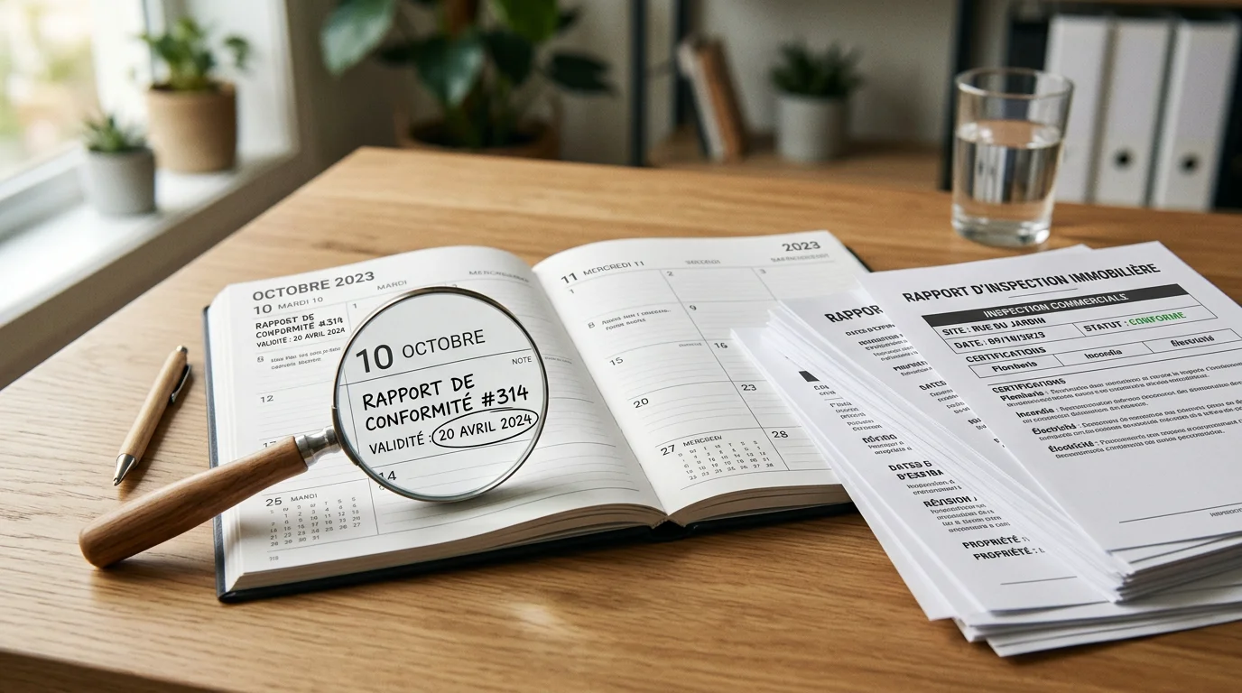 Documents de diagnostics immobiliers et calendrier soulignant les dates de validité