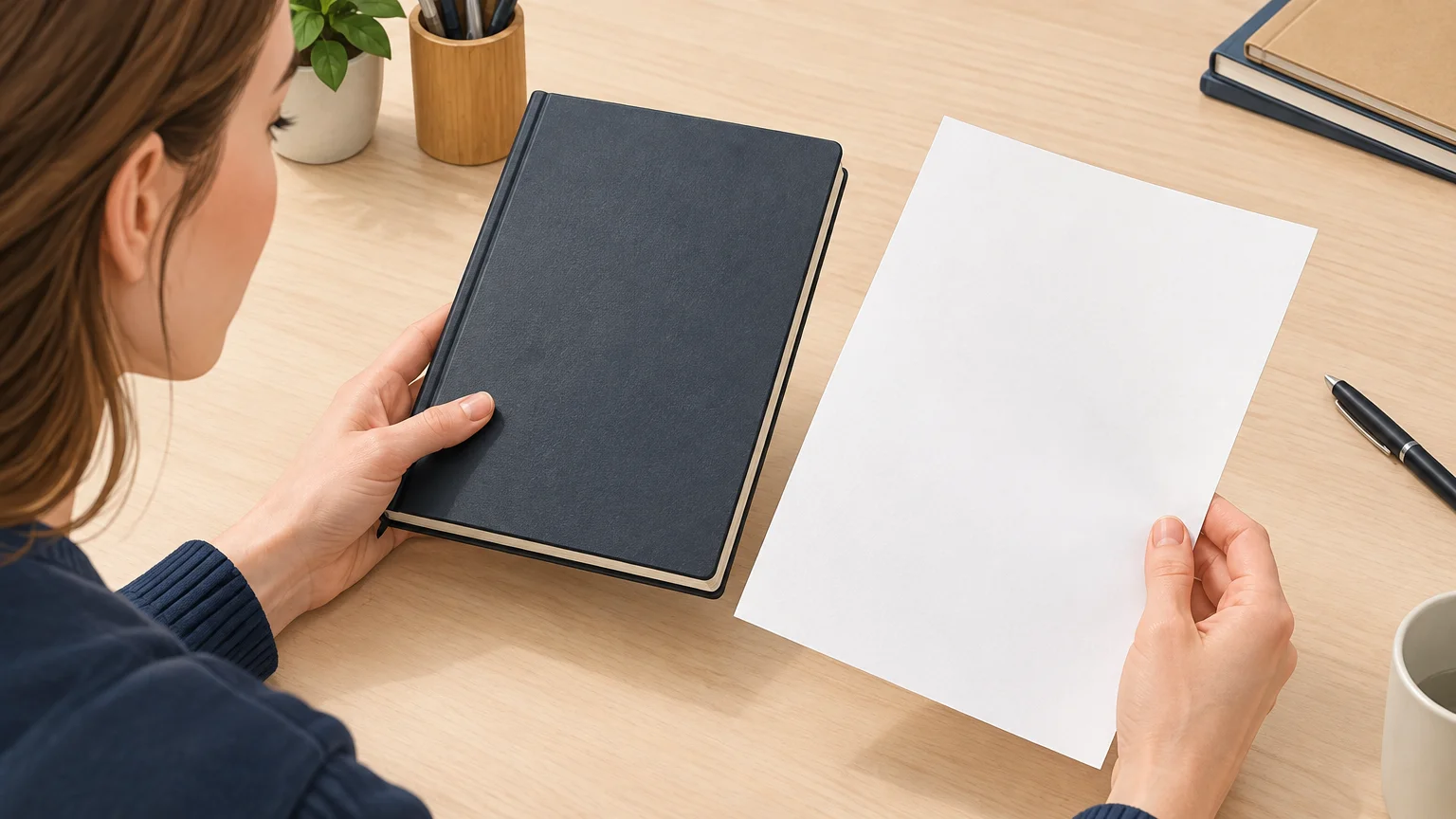 Examen des matières d’un carnet et d’un support papier