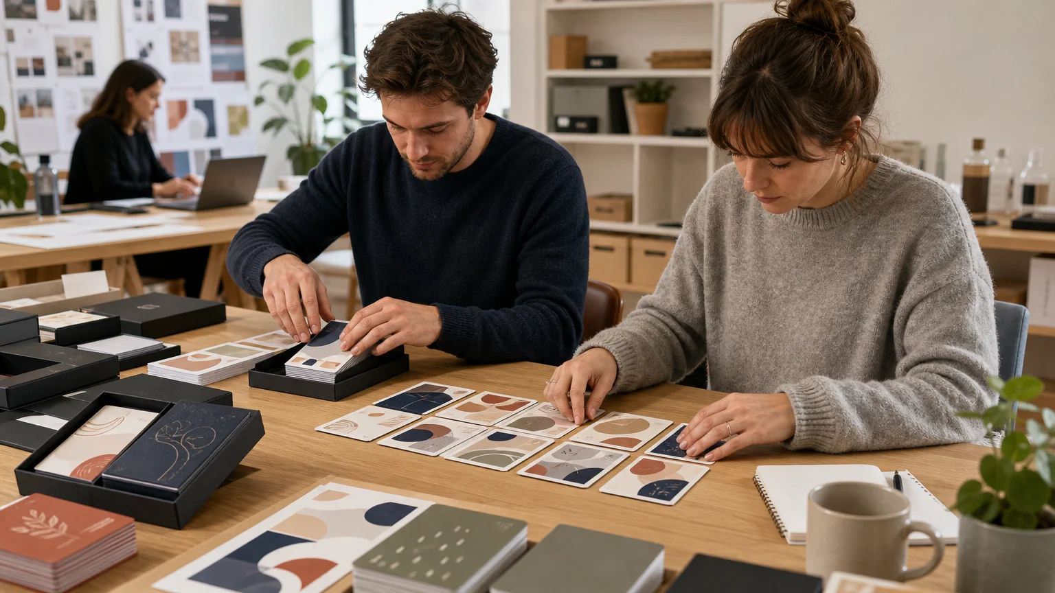 Préparation de jeux de cartes personnalisés pour un événement professionnel