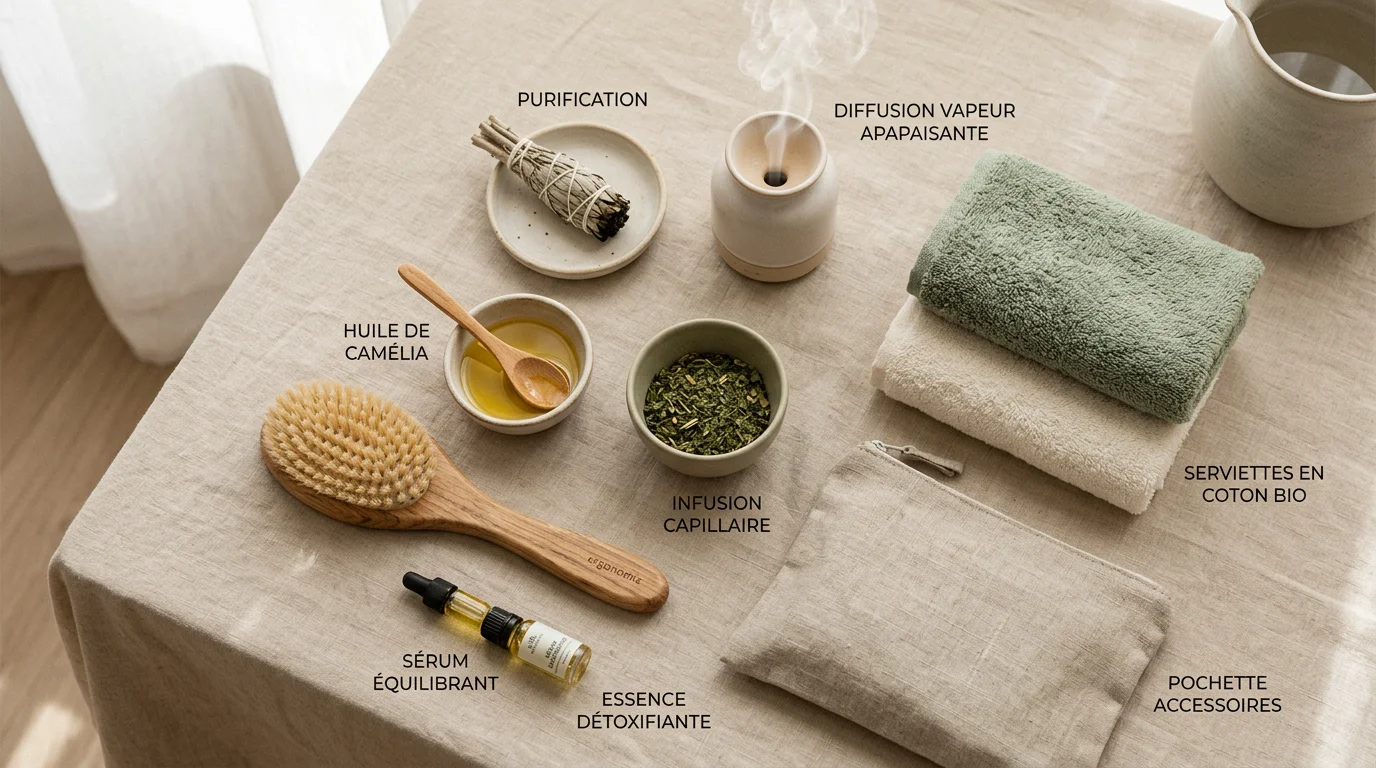 Accessoires et produits professionnels pour un soin head spa