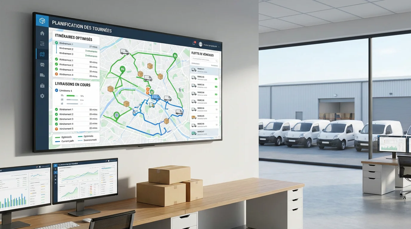 Route optimizer planning interface displaying optimized routes on a map