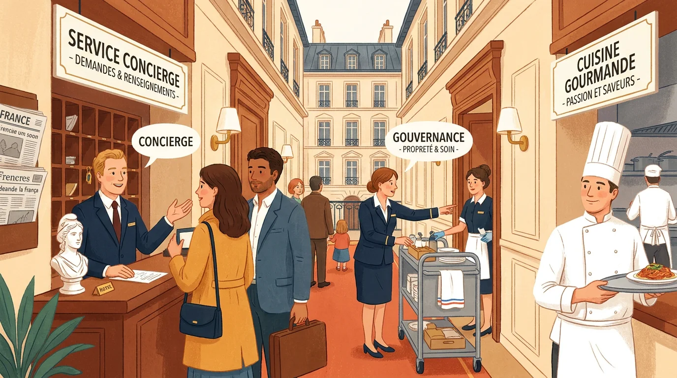 Différents métiers de l'hôtellerie accessibles en alternance en France