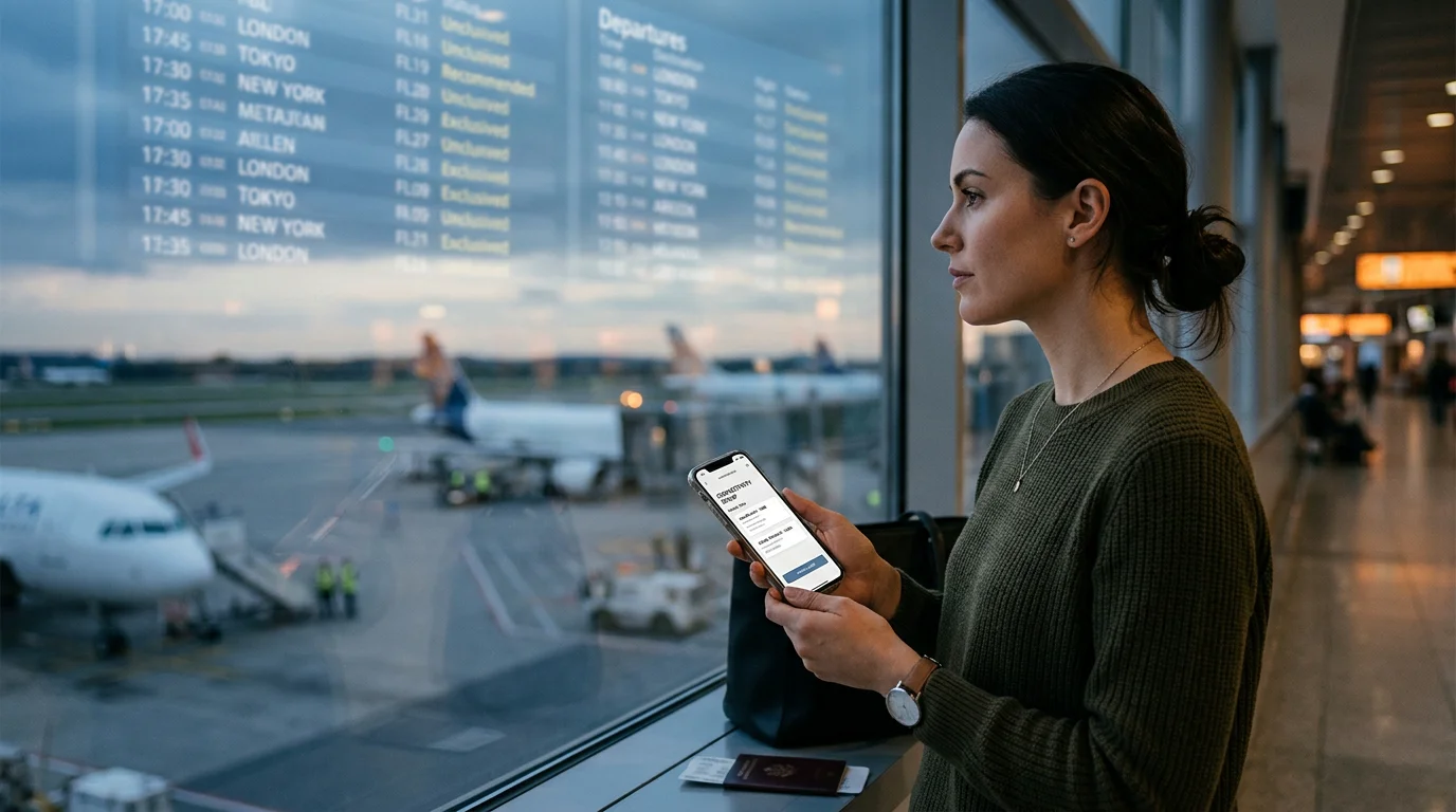 Traveler comparing best esim unlimited data on a smartphone before an international trip
