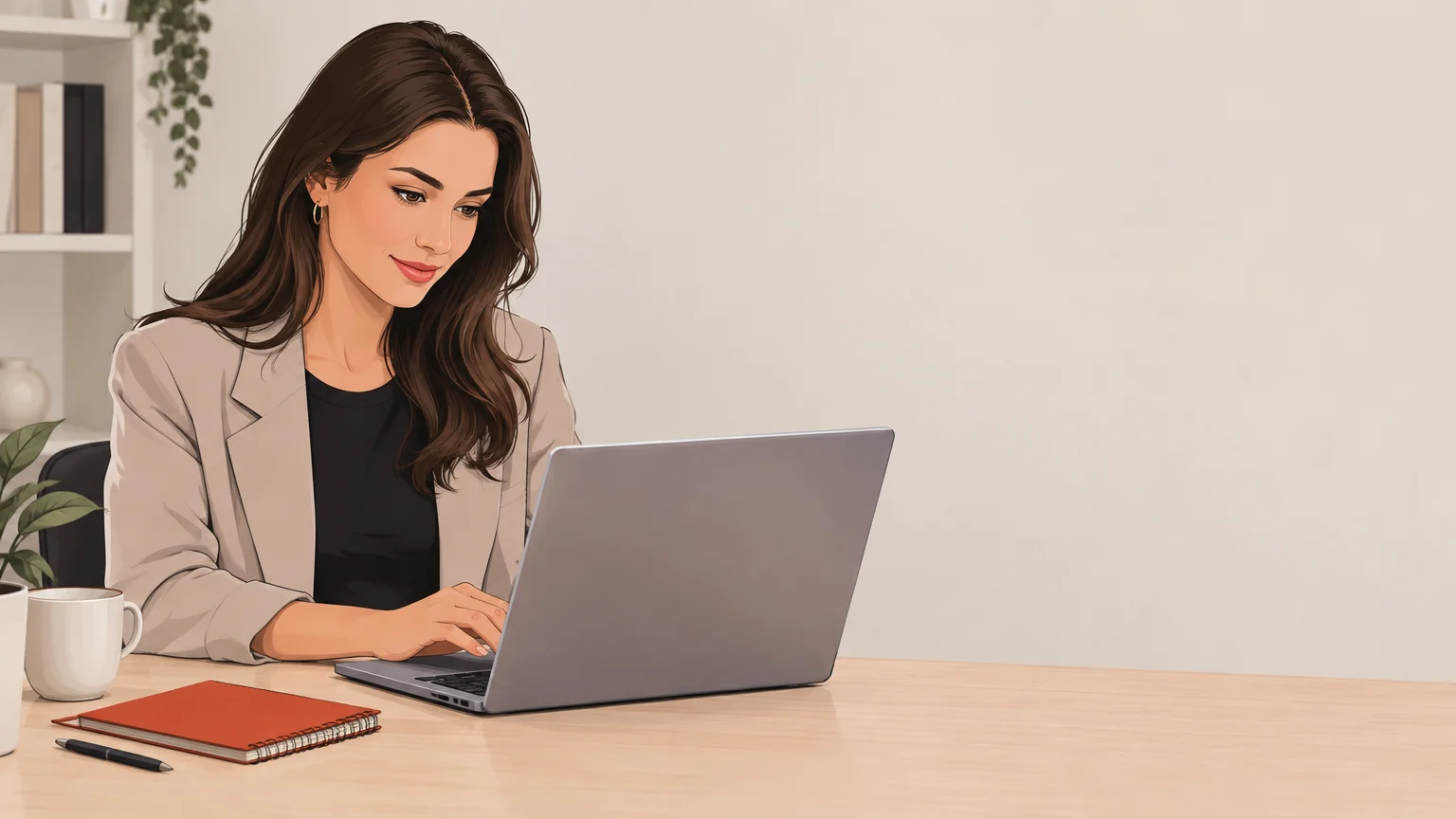 Créatrice adulte préparant du contenu numérique dans un espace de travail professionnel
