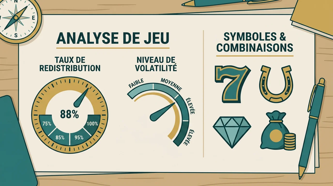 Infographie expliquant le RTP et la volatilité des machines à sous