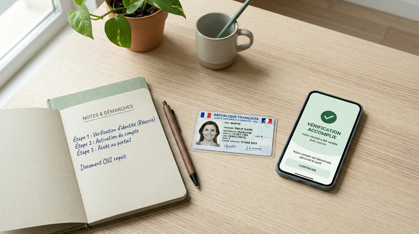 Documents et smartphone illustrant la vérification d'identité KYC pour un retrait de casino