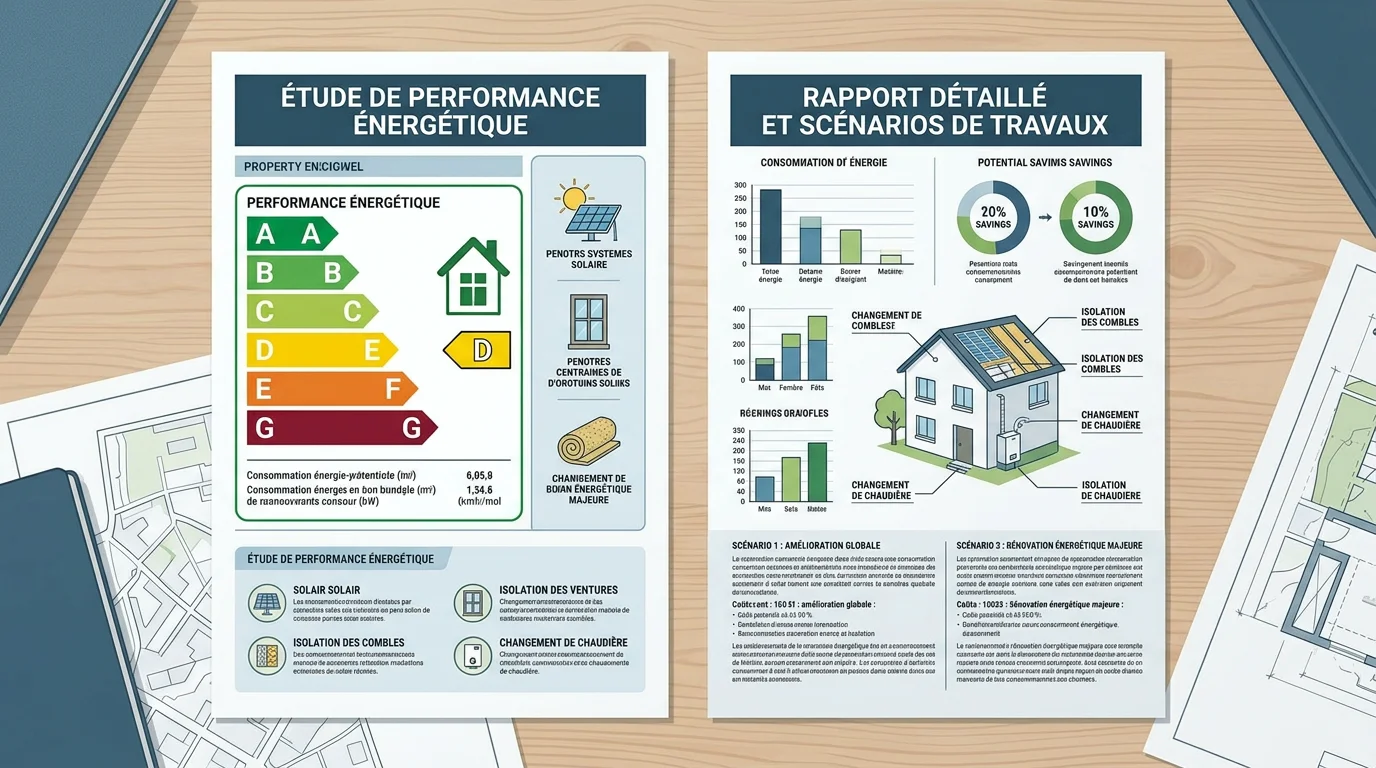 Comparaison visuelle entre un DPE et un rapport d'audit énergétique