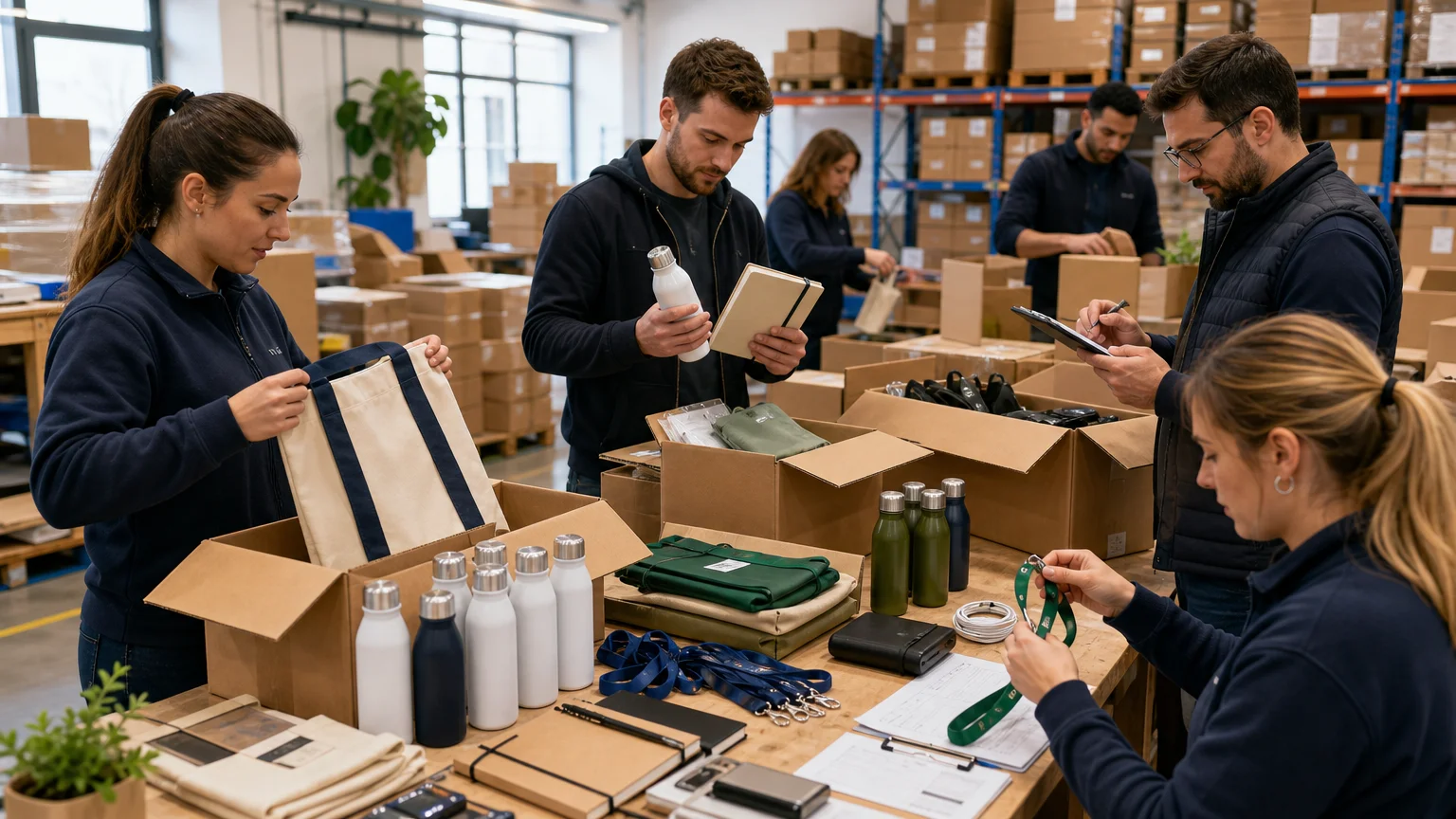 Préparation et contrôle de goodies publicitaires pour plusieurs salons