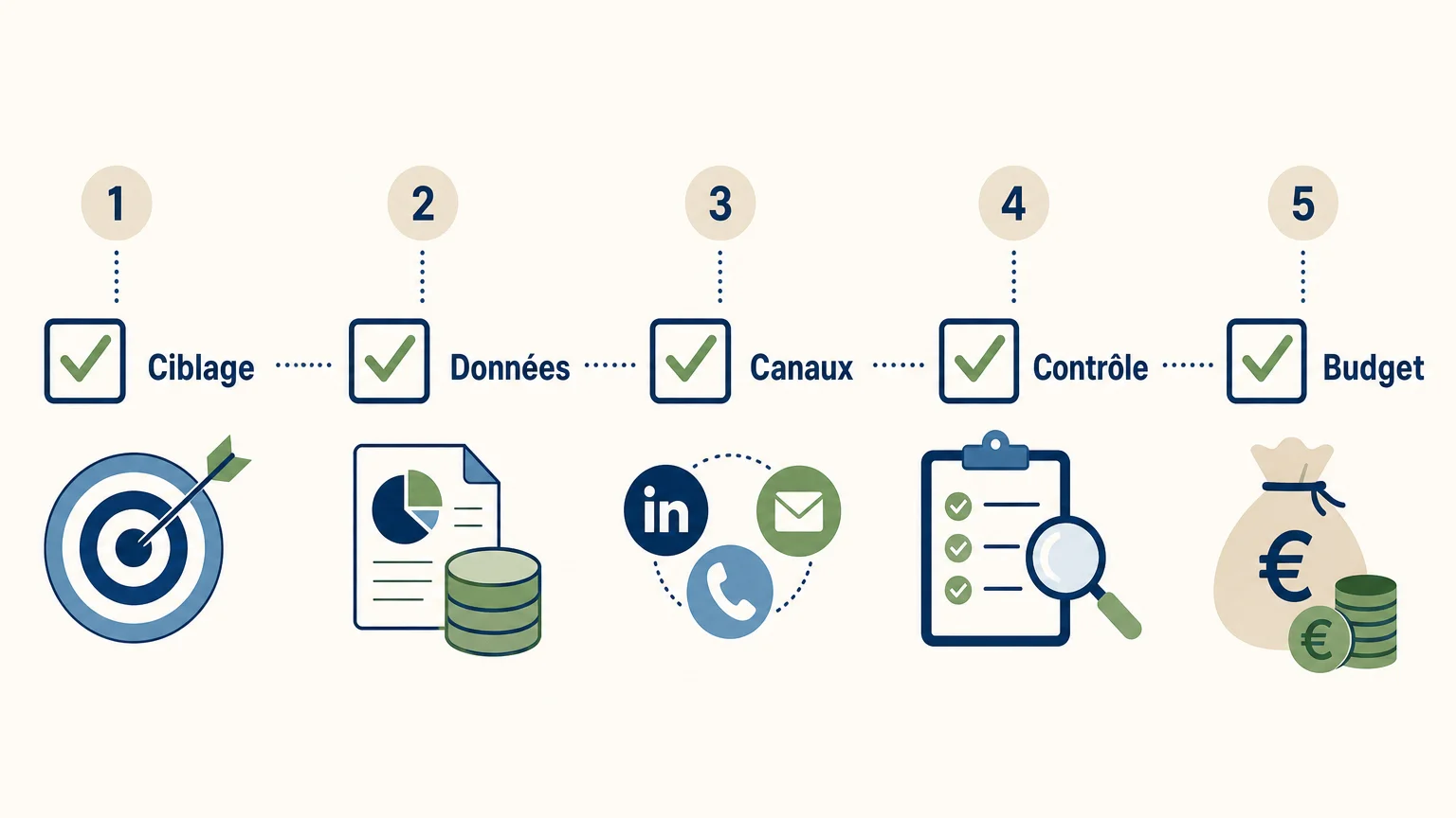 Checkliste auf Französisch zur Auswahl eines Tools für KI-gestützte Akquise