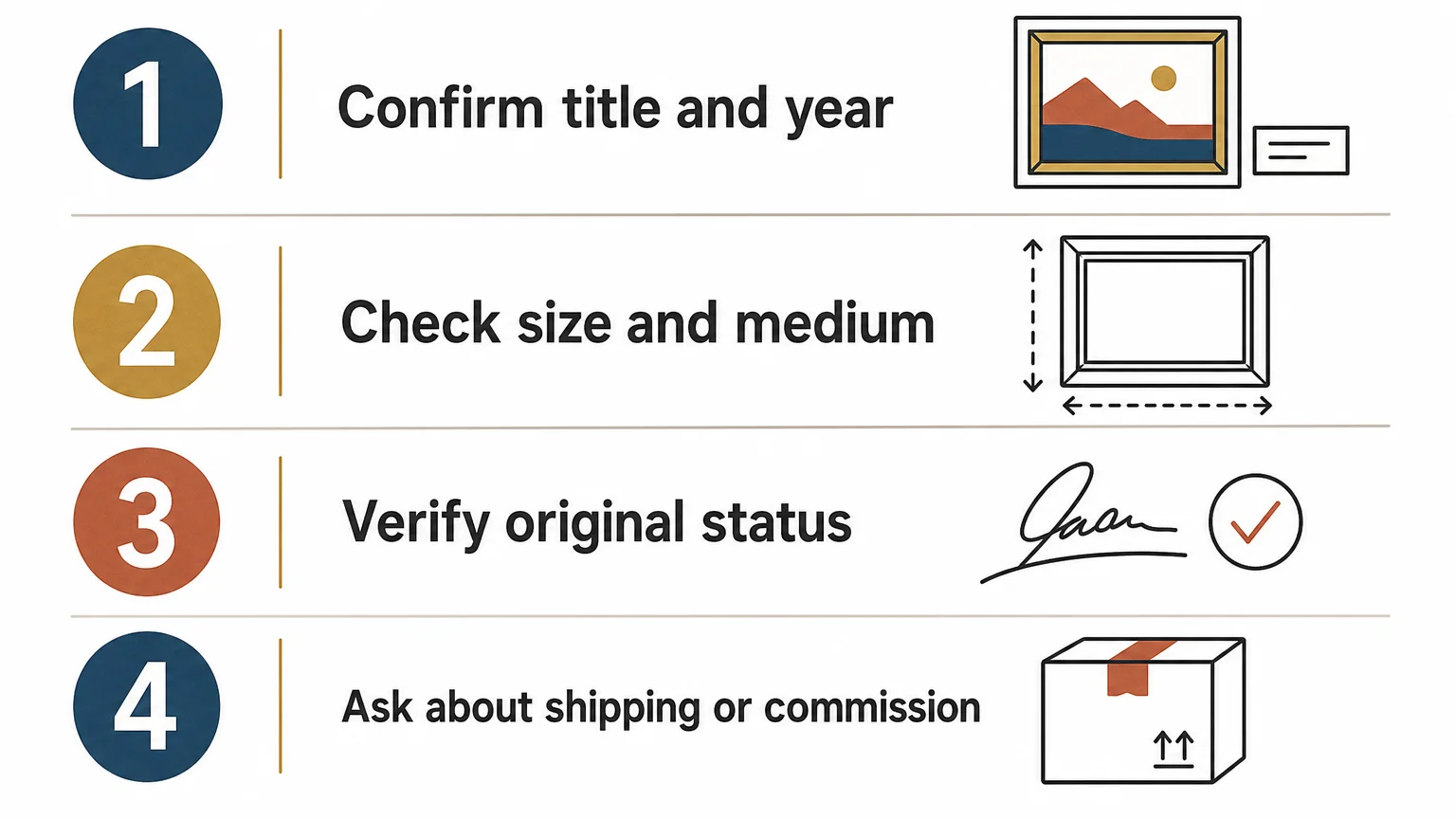 Checklist for evaluating an original painting listing